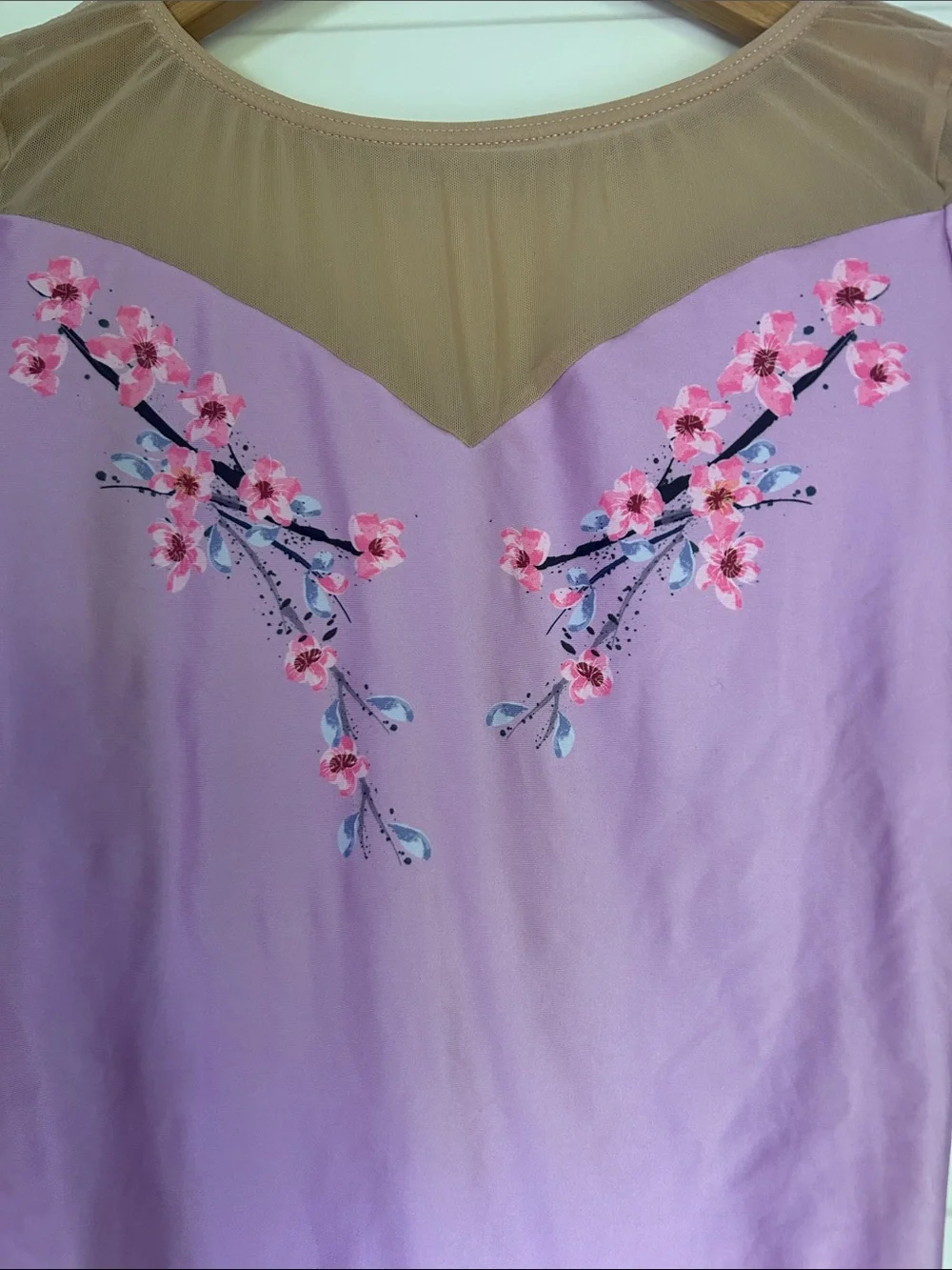Cloud & Victory Sakura lilac and beige mesh leotard rare sold out adult large - Picture 2 of 11